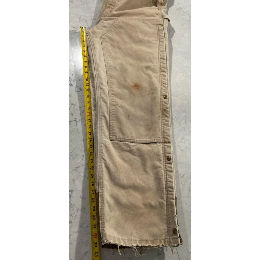 Carhartt Bib Overalls Mens 38x36 Brown Duck Canvas Insulated Workwear R41 BRN